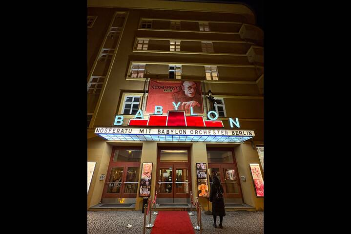 The red carpet at the Babylon Kino