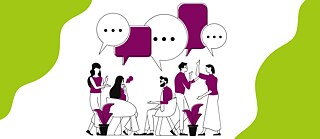 Chicago Stammtisch Illustation Conversation