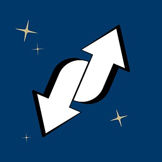 Zwei Pfeile auf dunkelblauem Hintergrund