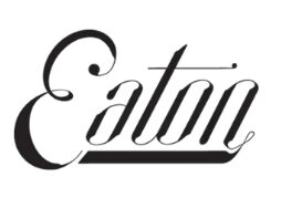The word "Eaton" in black cursive font