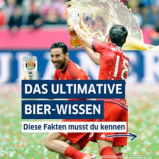 Gibt es zu Feierlichkeiten nicht nur als Getränk sondern auch mal als Dusche: Bier. 