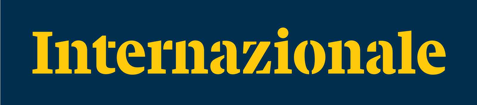 Logo blu con scritta gialla "Internazionale"