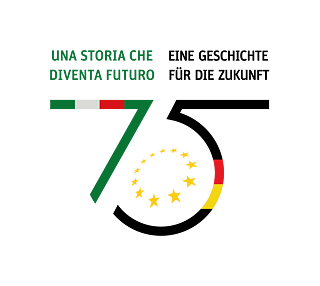 Logo 75 Jahre der Wiederaufnahme der deutsch-italienischen diplomatischen Beziehungen