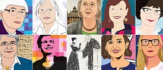 Bilder der Plakate der Ausstellung mit Symbolen