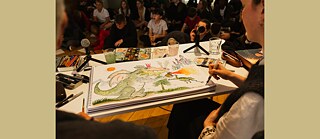 Workshop with both illustrators in the hall