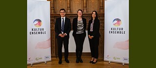 Stéphane Pailler, Consul General and Director of the Institut français d’Écosse, Hanna Dede, Director of the Goethe-Institut Glasgow, Nabila Lakouraï, Director of the Alliance française Glasgow