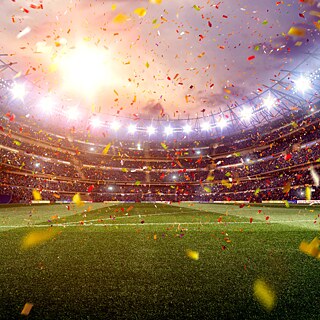 Image of a stadium with confetti