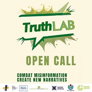 Web banner for The Truth Lab Open Call 