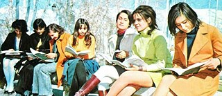 Iranian Women wearing mini-skirts and grouping in the sun