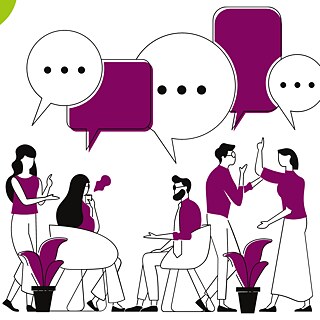 Chicago Stammtisch Illustration Conversation sq
