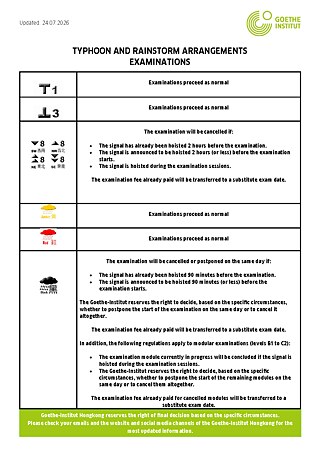 Typhoon and Rainstorm arrangments_Exams_EN &copy; © Goethe-Institut Hongkong Typhoon and Rainstorm arrangments_Exams_EN