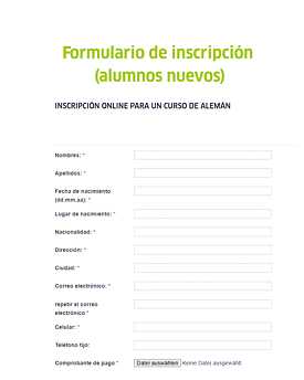 Formulario de inscripción (alumnos nuevos)