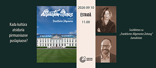Visual der Podiumsdiskussion zu Kultur und Medien mit Porträts von zwei Gesprächsgästen.