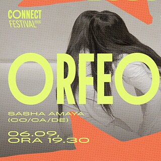 Plakat der zeitgenössischen Tanzperformance ORFEO von Sasha Amaya, präsentiert im Rahmen des CONNECT Festivals 2026 im Nationalen Tanzzentrum Bukarest (CNDB).