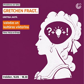Plakāts: „Grietiņa jautā…” – Gētes institūta Rīgā valodas un kultūras viktorīna