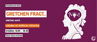 Plakāts: „Grietiņa jautā…” – Gētes institūta Rīgā valodas un kultūras viktorīna