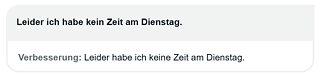 Screenshot KOSI’s suggested correction