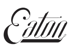 Das Wort "Eaton" in schwarzer Kursivschrift