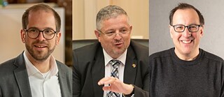 A picture of Hannes Kerber, Peter M. Huber and David Art. 