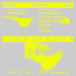 Yellow poster announcing holisticc's workshop