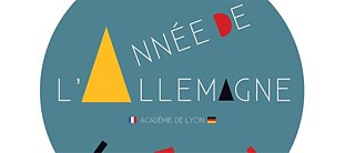 Wörter l'Année de l'Allemagne im blauen Kreis