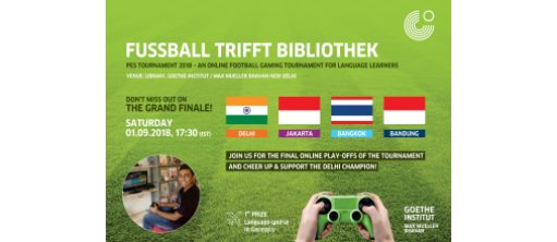Poster für Endspiel der Vorrunde Fußball trifft Bibliothek