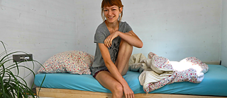 Tiny house instead of a dorm: Lisa Maria Koßmann built her own house on a trailer.