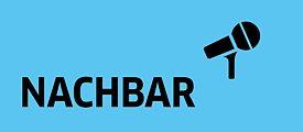 Logo for projektet Nachbar: Mikrofon og skrift