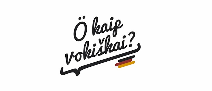 Iniciatyvos „Ö kaip vokiškai?“ logotipas. Vokiečių kalbos dienos Lietuvoje