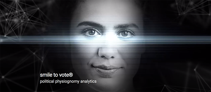 Smile to Vote: captura de pantalla de la ficticia página oficial 
