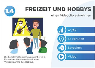 EDDU | Freitzeit und Hobbys: einen Videoclip aufnehmen | Die Schüler/Schülerinnen präsentieren in Form eines Wettbewerbs mit einer Videoaufnahme ihre Hobbys.