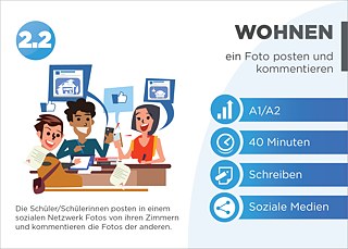 EDDU | Wohnen: Ein Foto posten und kommentieren | Die Schüler/Schülerinnen posten in einem sozialen Netzwerk Fotos ihrer Traumzimmer oder -möbel und kommentieren sie.