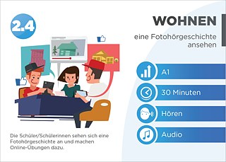 EDDU | Wohnen: Eine Fotohörgeschichte ansehen | Die Schüler/Schülerinnen sehen sich eine Fotohörgeschichte an und machen Onlineübungen dazu.