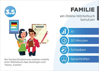 EDDU | Familie: Ein Online-Wörterbuch benutzen | Die Schüler/Schülerinnen erstellen mithilfe einer Wörterbuch-App Quizfragen zum Thema "Familie"