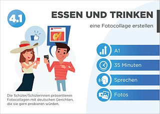 EDDU | Essen und Trinken: Eine Fotocollage erstellen | Die Schüler/Schülerinnen präsentieren Fotocollagen mit deutschen Gerichten,  die sie gern probieren würden.