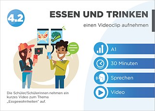 EDDU | Essen und Trinken: Einen Videoclip aufnehmen | Die Schüler/Schülerinnen nehmen ein kurzes Video zum Thema  "Essgewohnheiten" auf. 