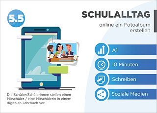 EDDU | Schulalltag: Online ein Fotoalbum erstellen  | Die Schüler/Schülerinnen stellen einen Mitschüler / eine Mitschülerin in einem digitalen Jahrbuch vor.