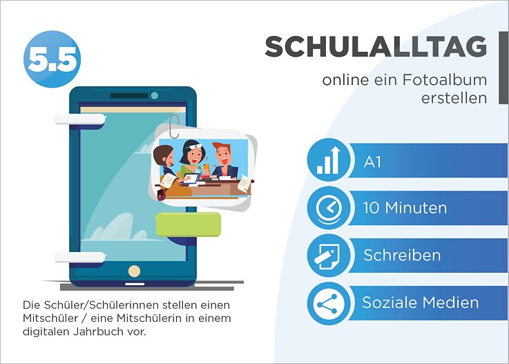 EDDU | Schulalltag: Online ein Fotoalbum erstellen  | Die Schüler/Schülerinnen stellen einen Mitschüler / eine Mitschülerin in einem digitalen Jahrbuch vor.