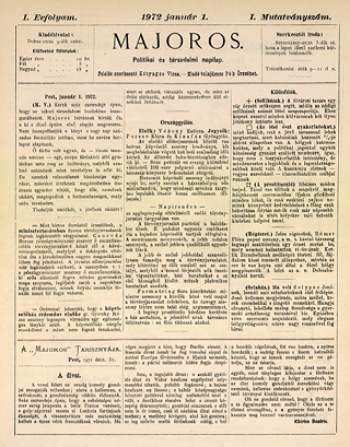 "Majoros" | Borsszem Jankó, 21. Januar 1872, Seite 8.