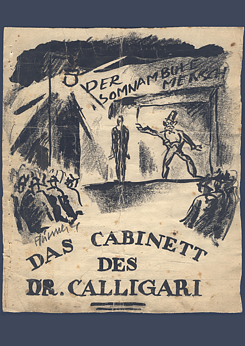 „Das Cabinet des Dr. Caligari”, eine Skizze des Filmplakats