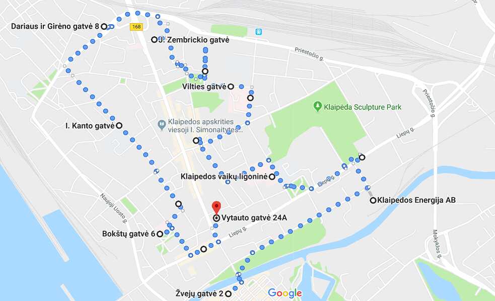Stadtplan Klaipeda Route