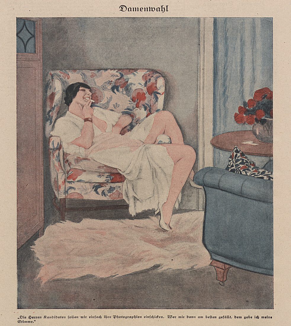 Damenwahl | Simplicissimus Jahrgang 1918/19 Jg. 23. Heft 43, Seite 528 