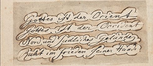 Johann Wolfgang Cvičení Johanna Wolfganga Goetha v arbabštině a výpisky, 1816.Arabische Schreibübungen und handschriftliche Exzerpte 1816 