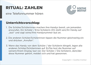 EDDU | Zahlen | eine Telefonnummer hören | Unterrichtsvorschlag