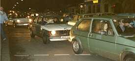 Traffic congestion in West Berlin 9 November 1989 