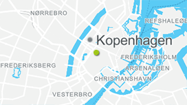 Kartenausschnitt mit dem Standort des Goethe-Instituts in Kopenhagen