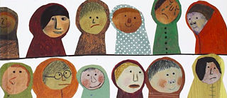 Zuschnitt einer Illustration von Beatrice Alemagna aus dem Buch "Che cos'è un bambino?" (Topipittori 2008)