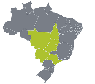 São Paulo, Mato Grosso do Sul, Mato Grosso, Goiás, Tocantins, Distrito Federal