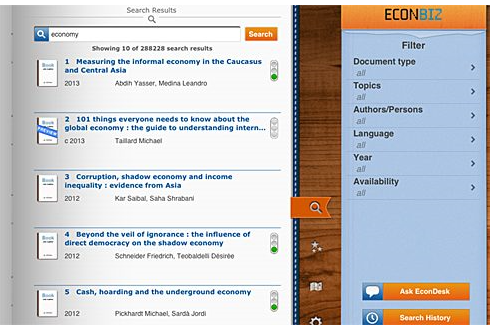 Αναζήτηση με Econbiz 