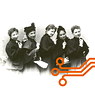 Fünf Mitglieder vom Verein für Frauenstimmrecht, 1896